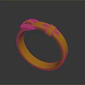 Elegant Shiny Gold Ring With Decorative Buckle Design For Contemporary Fashion Accessories