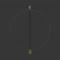 Traditional Decorative Spear With Brown Shaft And Green White Spearhead On Dark Background