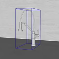 Modern Silver Bathroom Accessories Featuring Curved Gooseneck Faucet With Metal Base And Grey Countertop