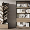Modern Bookshelves With Spiral And Open Shelf Design Wood Metal Frame Books Decorative Items