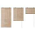 Natural Bamboo Blinds In Light Brown Showing Different Roller Positions 3d model
