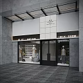 Modern Clothing Store Front With Glass Windows And Mannequins In Window