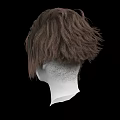 Stylish Jewelry Display On White Head Model With Brown Wig And Black Background