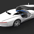White Futuristic Sports Car With Open Doors And Modern Aerodynamic Design