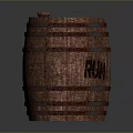 Rustic Style Wooden Barrel Furniture With Metal Hoops And Smooth Surface