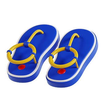 Modern Slippers Travel Slippers Cartoon Slippers 3d model