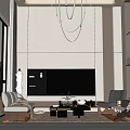 Duplex Living Room Interior Design With Large Windows Greenery View Light Sofa And Pendant Lights