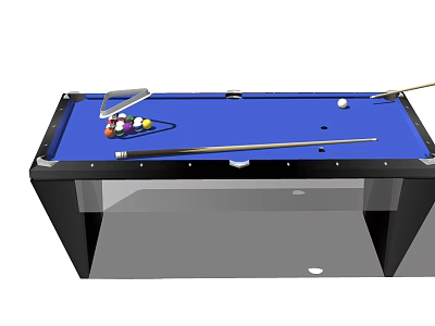 High Quality Billiards Sports Equipment Including Full Size Table Cue Sticks Colored Balls Triangle Rack 3d model