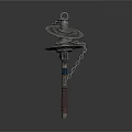 Mechanical Weapon With Metal Gears Chain Rotating Components And Industrial Design
