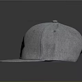 Stylish Gray Snapback Cap With Black Diamond Patch And 1977 Logo Design 3d model