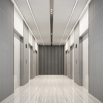 modern elevator hall 3d model