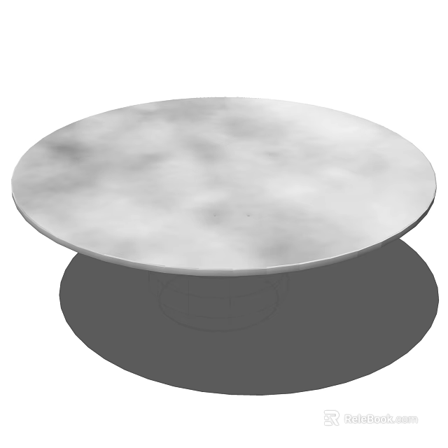 Round Coffee Table With Marble Tabletop And Modern Metal Base Design 3d model 