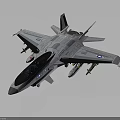 Modern Military Fighter Jet With Gray Body Blue Canopy and Underwing Missile Attachments