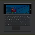 Modern 2 in 1 Tablet Laptop With Keyboard And Windows Interface App Icons 3d model