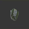 Weathered Stone Wall Model With Mossy Texture And Ruined Structure