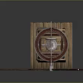 Handmade Windmill Model Structure With Wooden Blades And Metal Parts Design