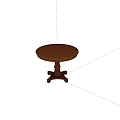 Classic Brown Round Wooden Table With Decorative Pedestal Base Design