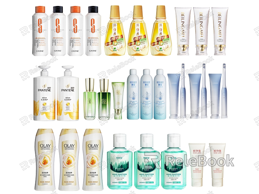 Cosmetics skin care products body lotion beauty makeup toiletries toothpaste toothbrush toiletries toiletries model