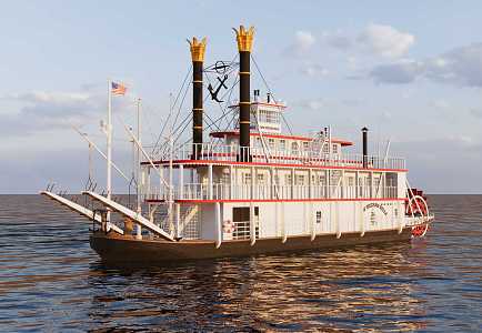 modern steamship fire steamer 3d model