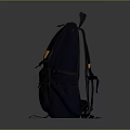 Stylish Navy Blue Backpack with Orange Patch Top Handle and Structured Design