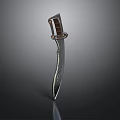 Traditional Curved Blade Knife With Leather Handle And Sheath Design