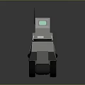 Mobile Robot Equipment With Antenna Transparent Top Yellow Reflective Stripes And Wheels