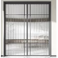 Modern Glass Doors With Frosted And Clear Panels Metal Frames And Handles