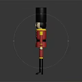 Classic Nutcracker Doll With Red Uniform Black Tall Hat Yellow Accents and Black Boots