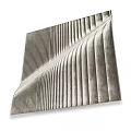 Modern Metallic Wall Decor with Wavy Lines and 3D Texture for Contemporary Spaces