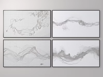 Moire art punching plate ink painting punching plate don't don background wall punching wall decoration perforated aluminum plate 3d model