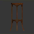Elegant Wooden Single Chair With Round Seat And Cross Leg Design Structure