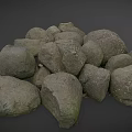 Pile Of Natural Stones In Various Sizes With Textured Surface For Decorative Use