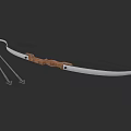 Traditional Wooden Bow With White Limbs And Red Arrow Set
