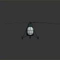 Green Helicopter Model With White Rotors Cockpit And Reflective Surface