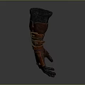 Medieval Fantasy Weapon Gauntlet With Brown Leather Metal Buckles And Black Lining