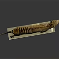 Tasmanian Tiger Detailed Preserved Taxidermy Specimen with Natural Features on White Display Base