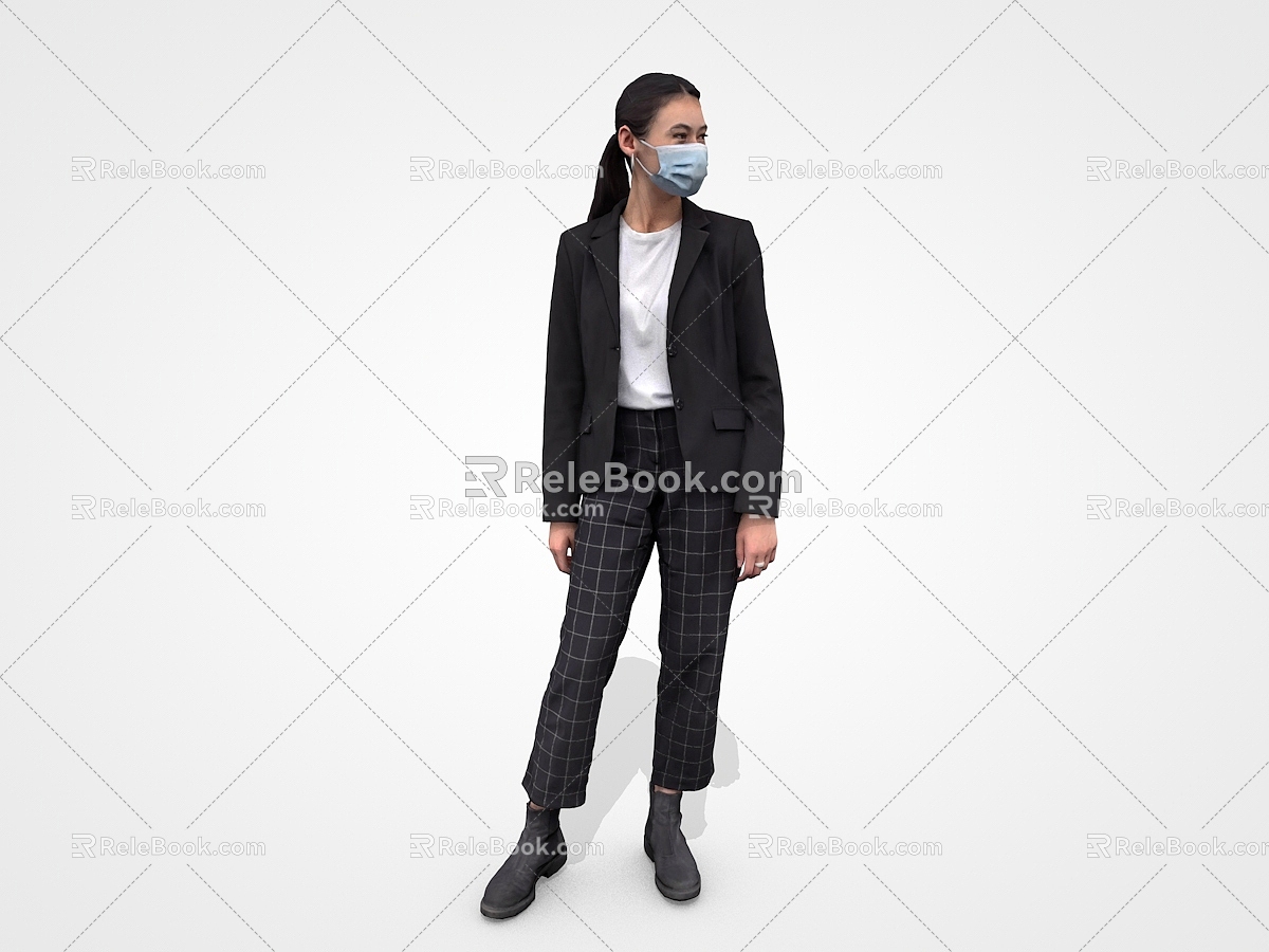 Women Wearing Masks Women Women Asian 3d model