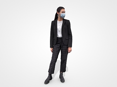 Women Wearing Masks Women Asian 3d model