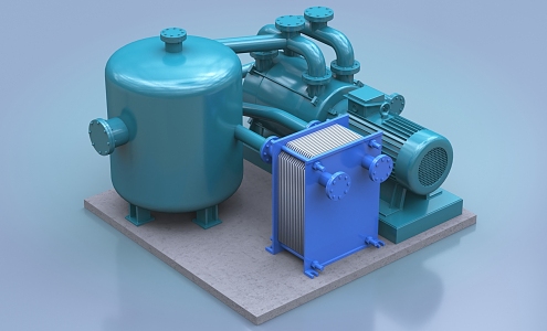 Vacuum pump vacuum tank condenser vacuum machine 3d model