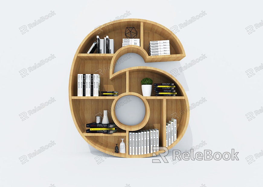 Bookcase Bookshelf Digital Bookshelf Creative Bookshelf Storage Rack model