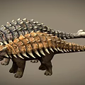 Two Armored Dinosaurs With Spiked Backs In 3D Render Design