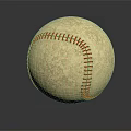 High Quality Beige Baseball With Red Stitching On Dark Smooth Surface And Reflection 3d model