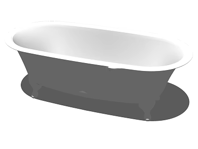 Elegant Freestanding Bathtub With White Interior And Dark Exterior Claw Feet 3d model