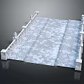 Ornate Stone Terrace Structure With Carved Railings Decorative Statues And Patterned Flooring