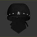 Black Leather Helmet with Skull Logo and Silver Rivets for Motorcycle Riding
