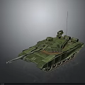 Green Military Tank With Armored Design Long Gun Barrel And Metal Tracks