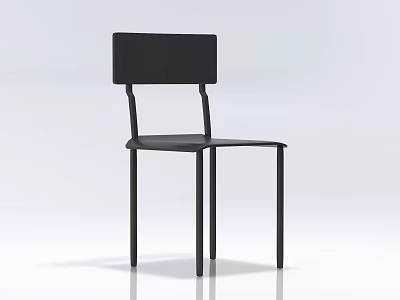 Black Modern Minimalist Single Chair With Sleek Lines And Metal Frame Design 3d model