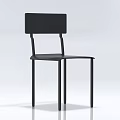 Black Modern Minimalist Single Chair With Sleek Lines And Metal Frame Design