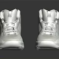 Clean Modern White High Top Sneakers With Mesh Design And Laces On Black Reflective Surface