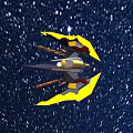Spaceship Traveling Near Red Planet With Stars And Planets In Space